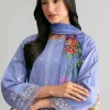 3 Piece - Digital Printed Embroidered Suit - 42601549