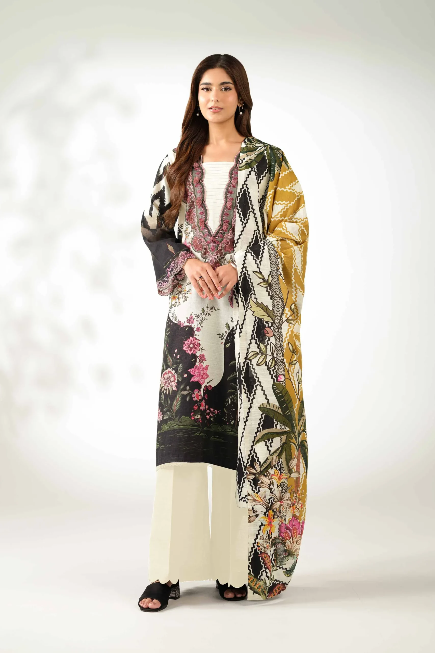 3 Piece - Digital Printed Embroidered Suit - 42502914