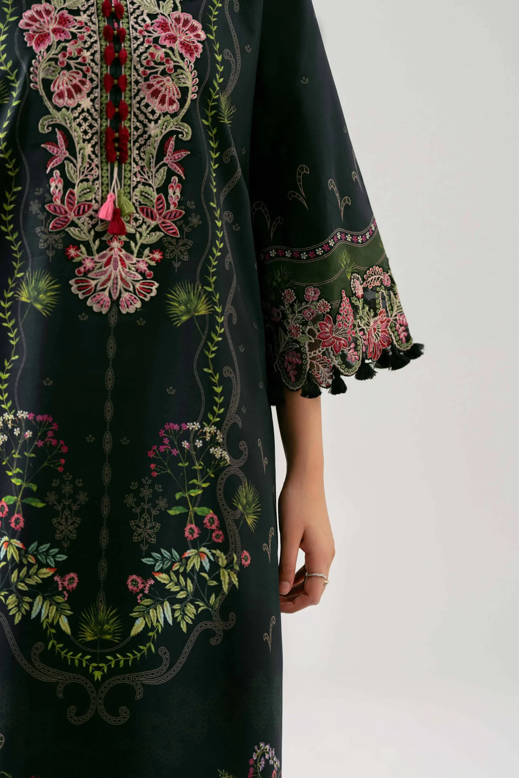 2 Piece - Digital Printed Embroidered Suit - 42601058