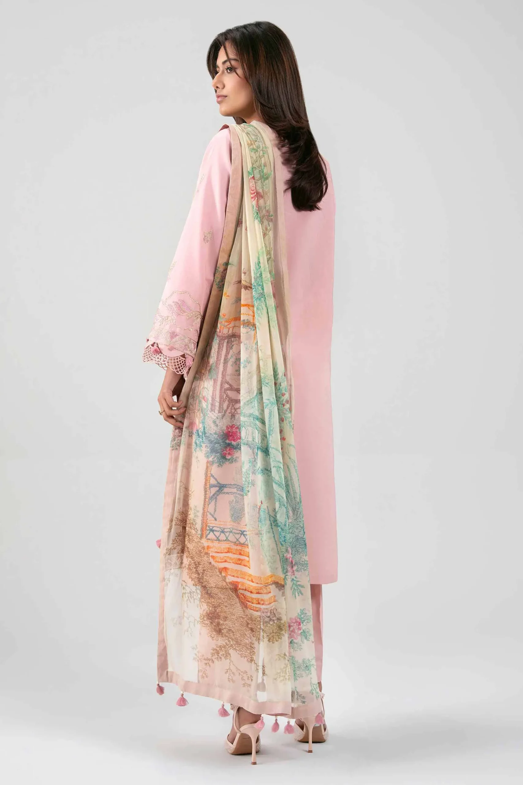 3 Piece - Digital Printed Embroidered Suit - 42601337