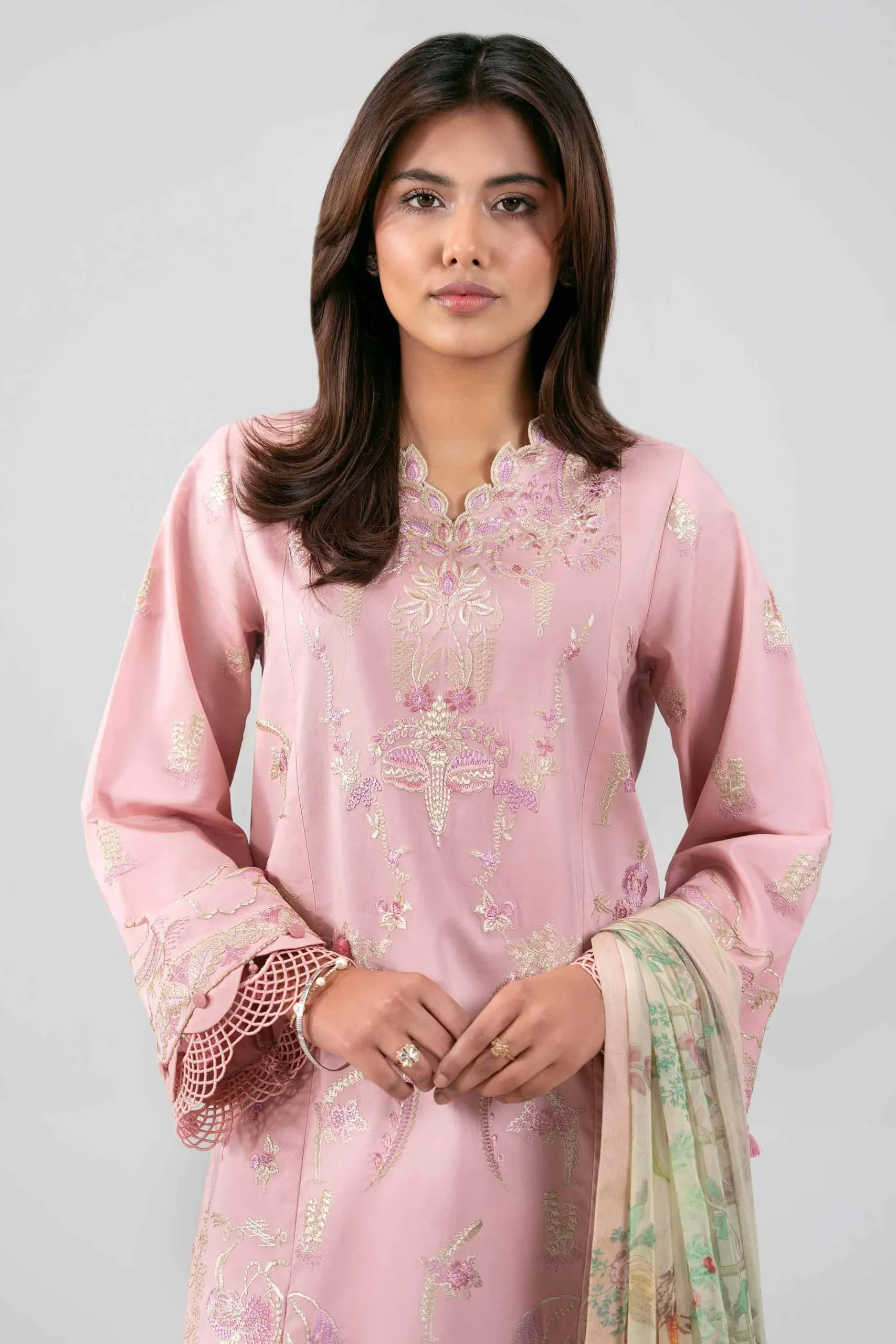 3 Piece - Digital Printed Embroidered Suit - 42601337