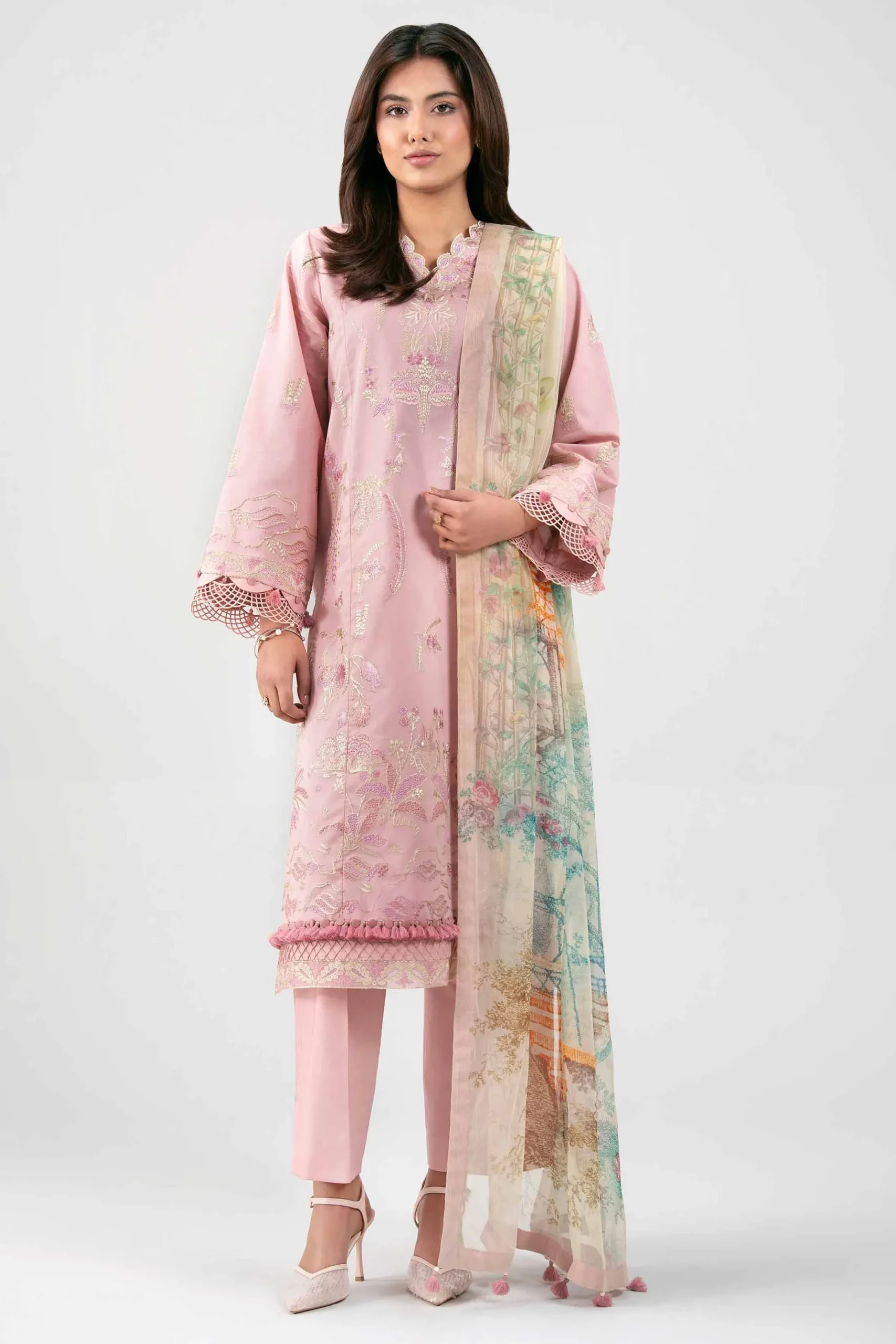 3 Piece - Digital Printed Embroidered Suit - 42601337