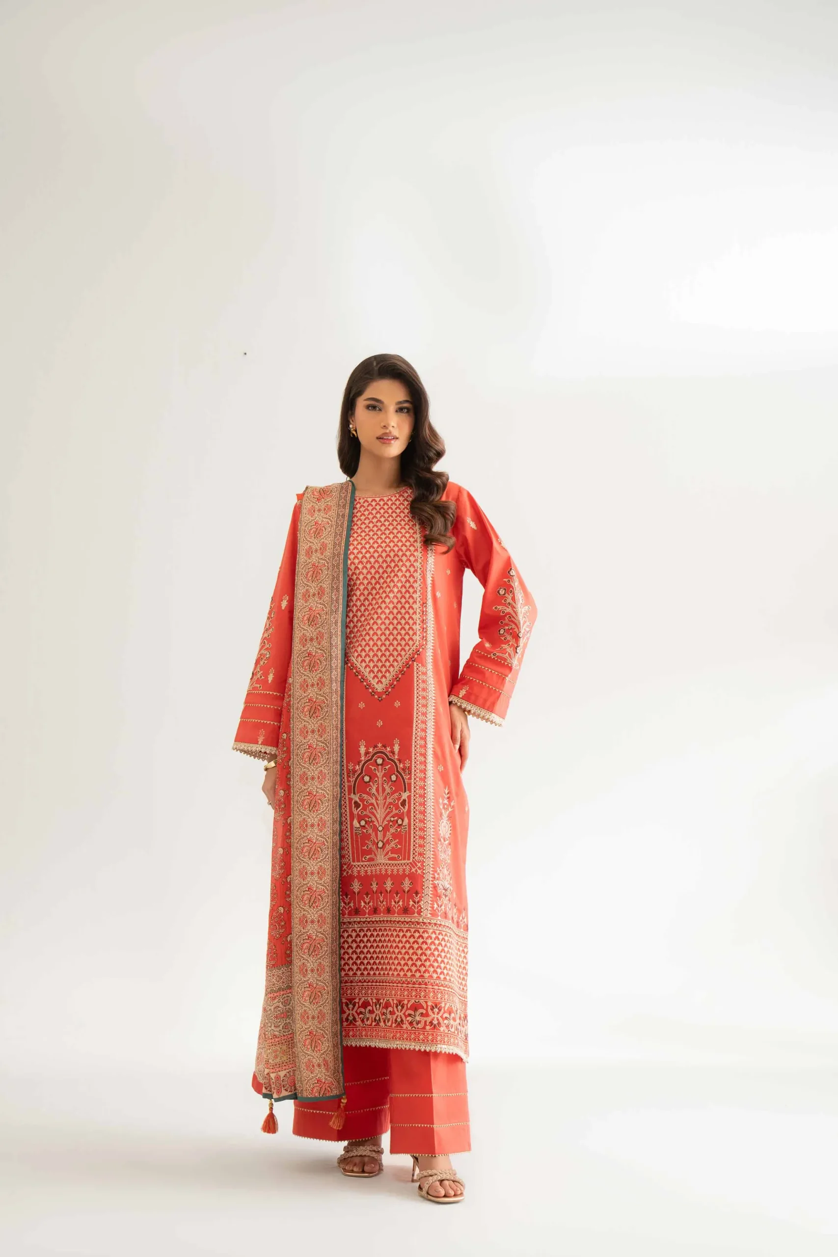 3 Piece - Digital Printed Embroidered Suit - 42501715