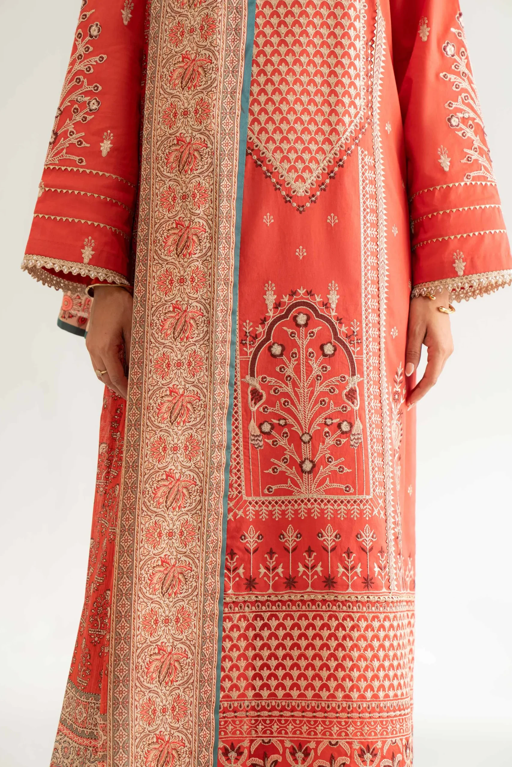 3 Piece - Digital Printed Embroidered Suit - 42501715