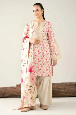 3 Piece - Digital Printed Embroidered Suit - 42503601