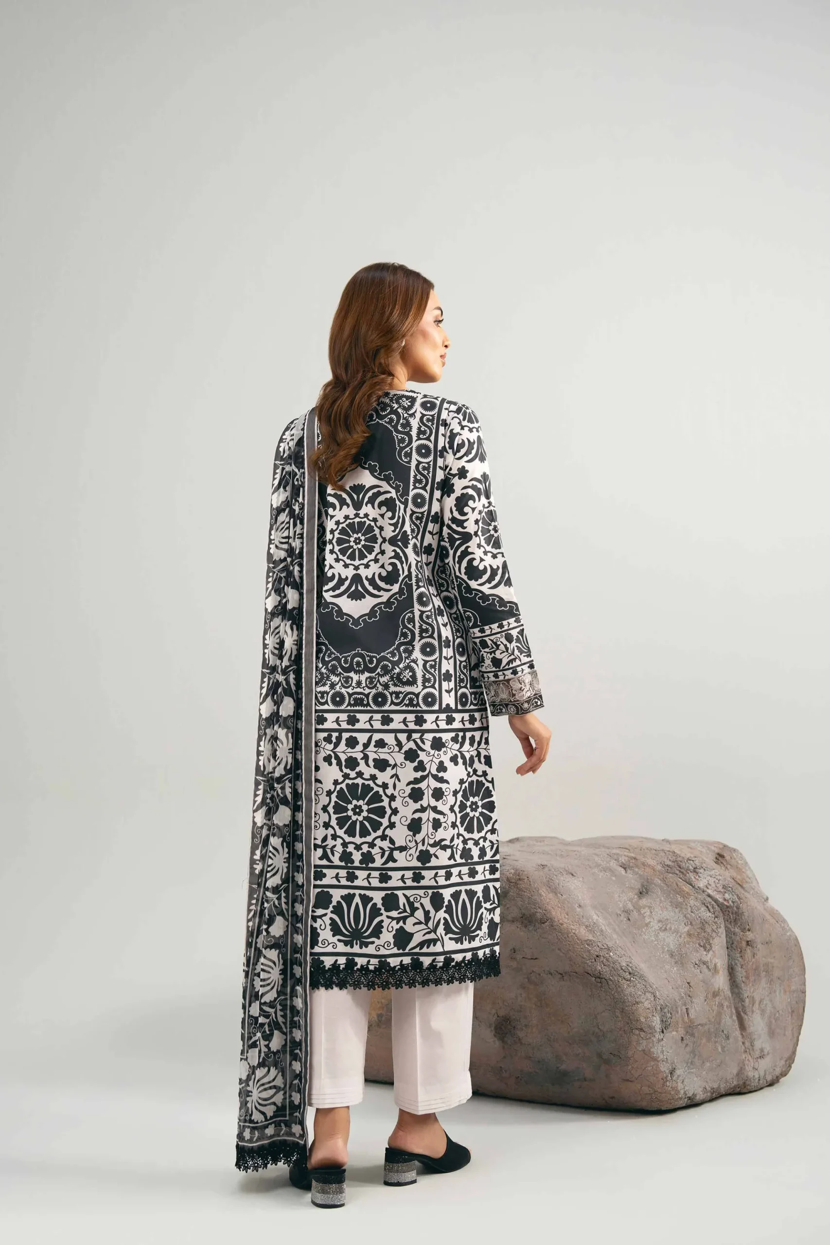 3 Piece - Digital Printed Embroidered Suit - 42502036