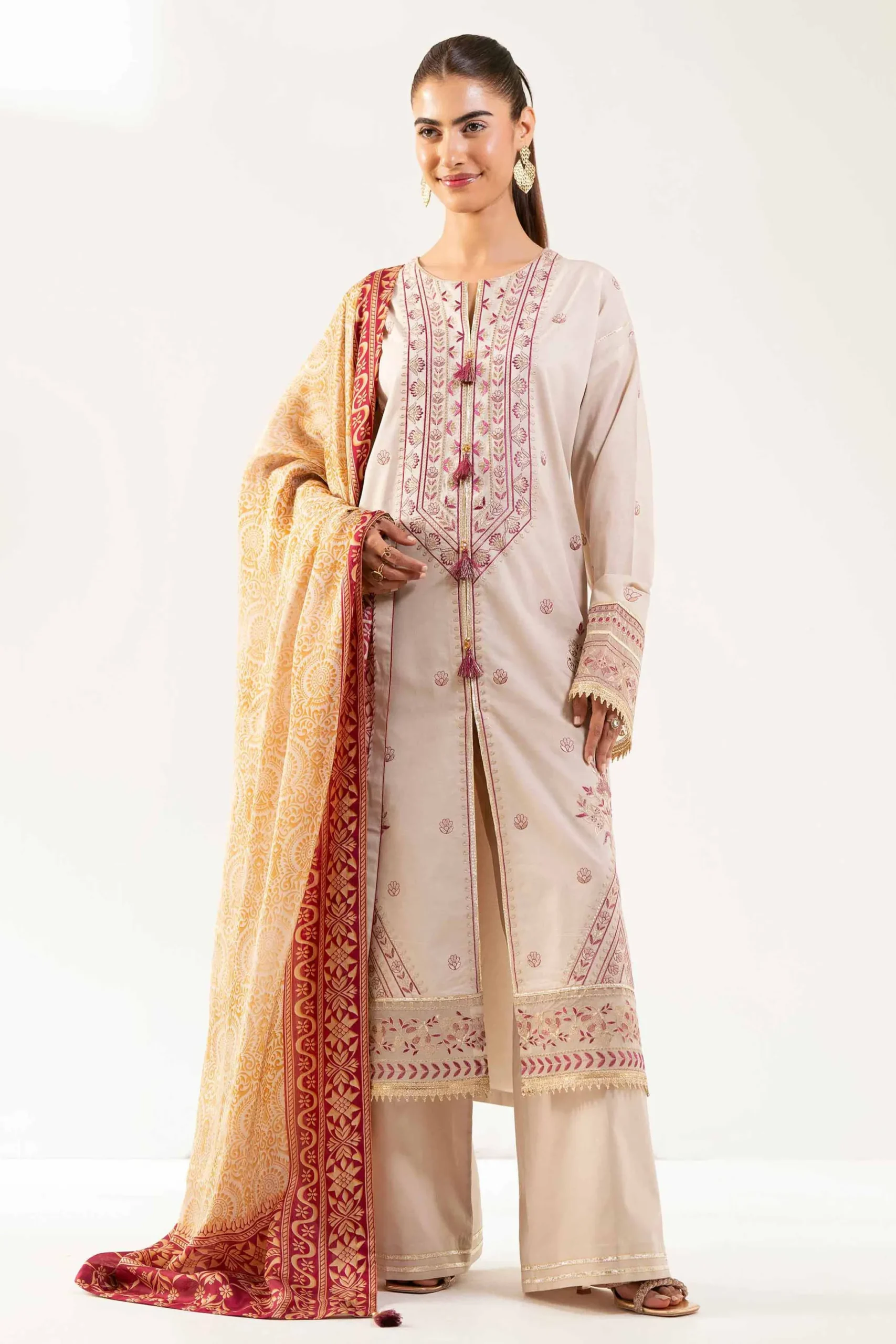 3 Piece - Digital Printed Embroidered Suit - 42501710
