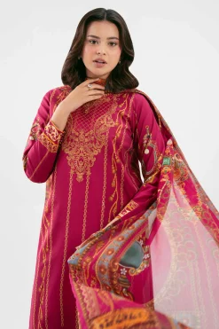 3 Piece - Digital Printed Embroidered Suit - 42601217