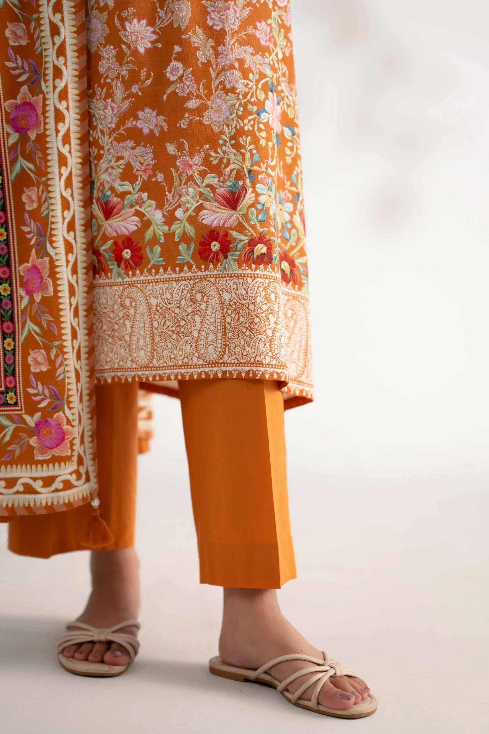 3 Piece - Digital Printed Embroidered Suit - 42502647
