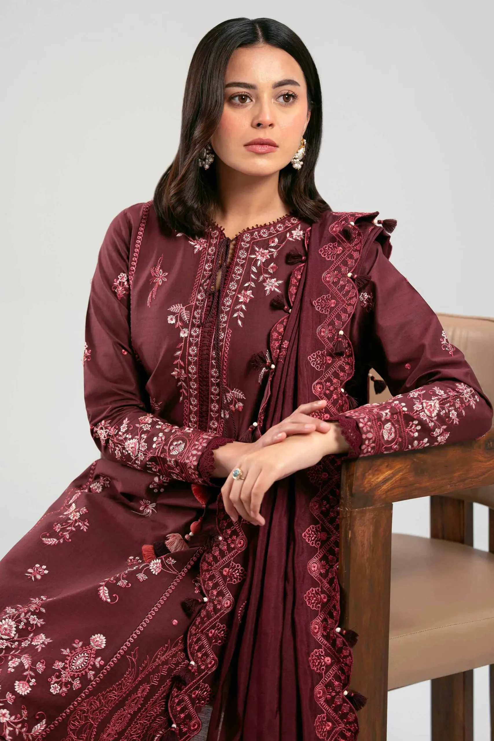 3 Piece - Digital Printed Embroidered Suit - 42601401