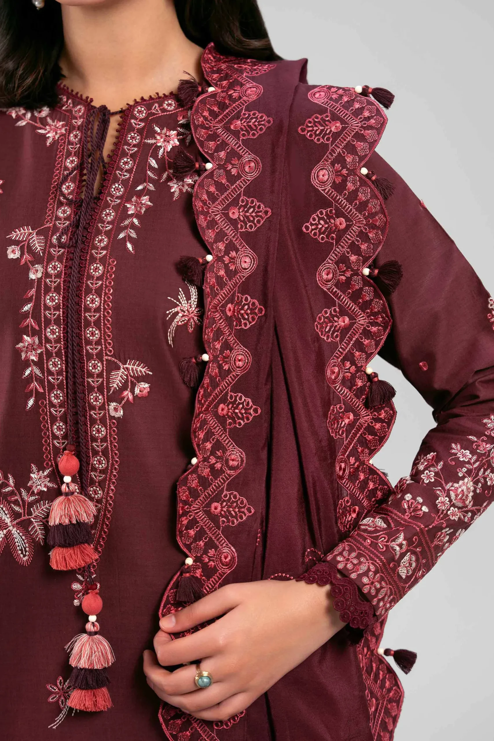 3 Piece - Digital Printed Embroidered Suit - 42601401