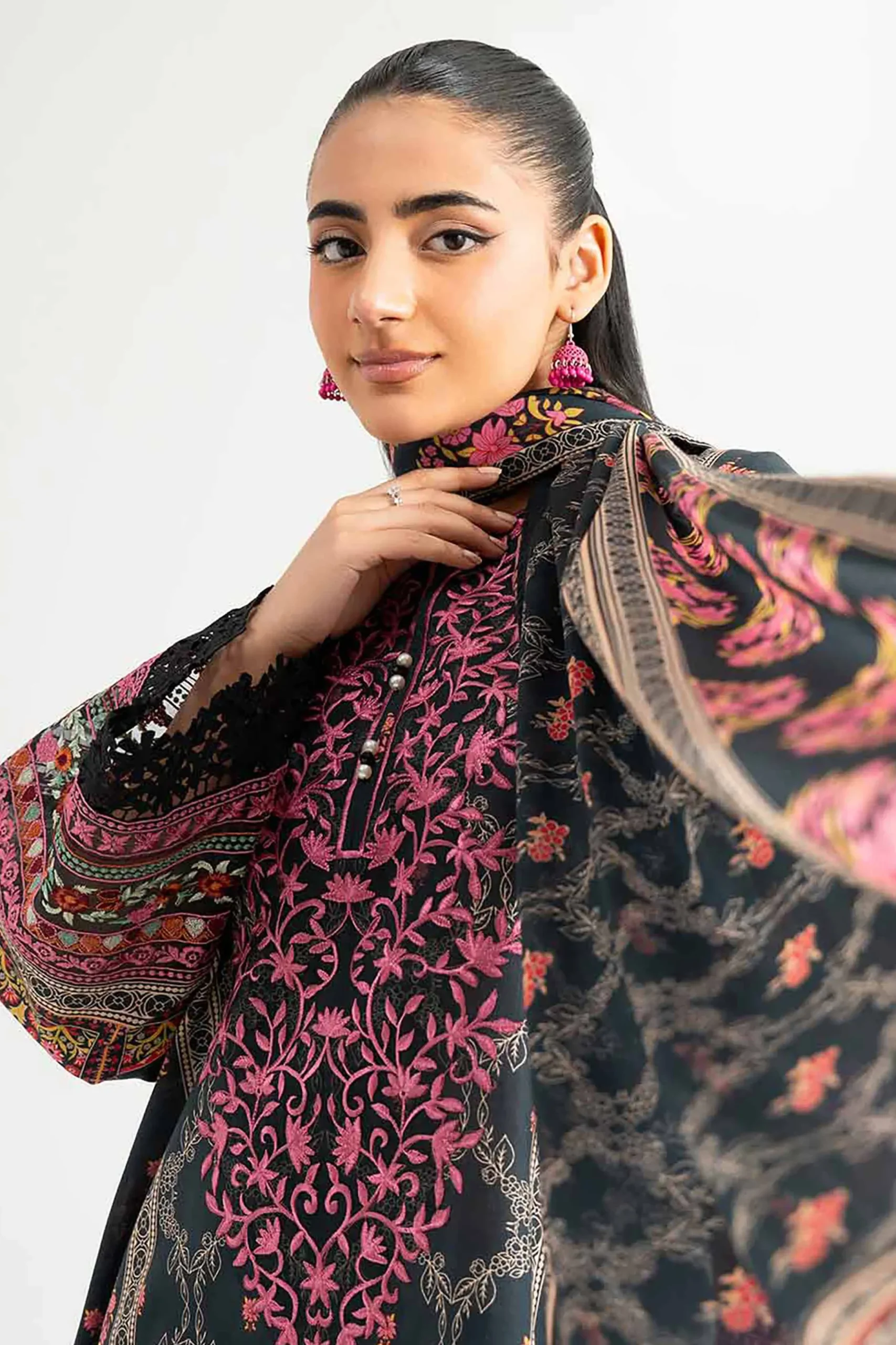 3 Piece - Digital Printed Embroidered Suit - 42502225