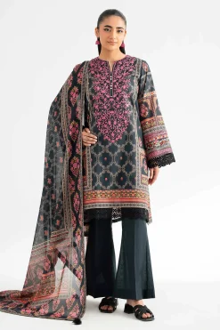 3 Piece - Digital Printed Embroidered Suit - 42502225