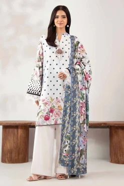 3 Piece - Digital Printed Embroidered Suit - 42502652
