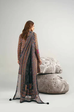 3 Piece - Digital Printed Embroidered Suit - 42502048