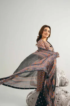 3 Piece - Digital Printed Embroidered Suit - 42502048