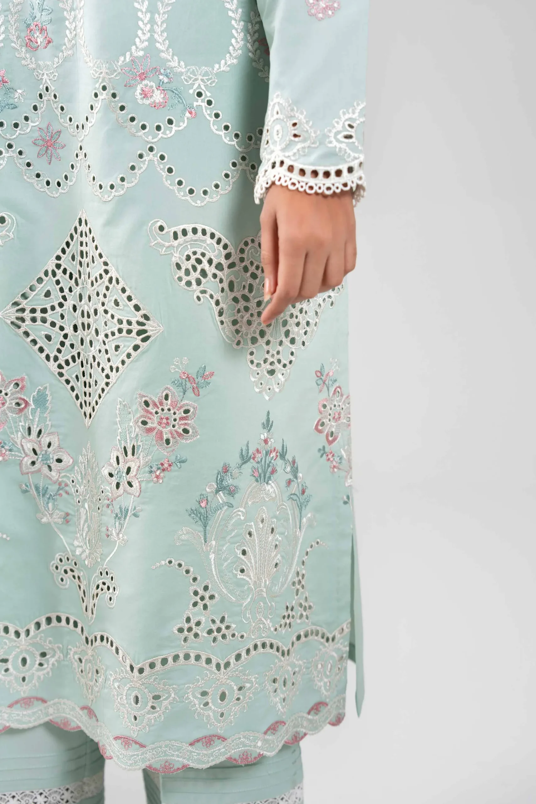 3 Piece - Digital Printed Embroidered Suit - 42601348