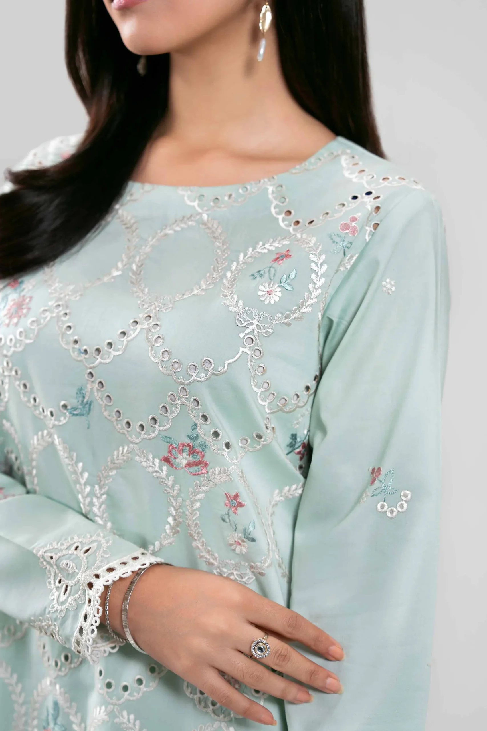 3 Piece - Digital Printed Embroidered Suit - 42601348