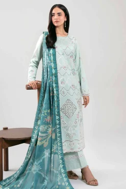 3 Piece - Digital Printed Embroidered Suit - 42601348