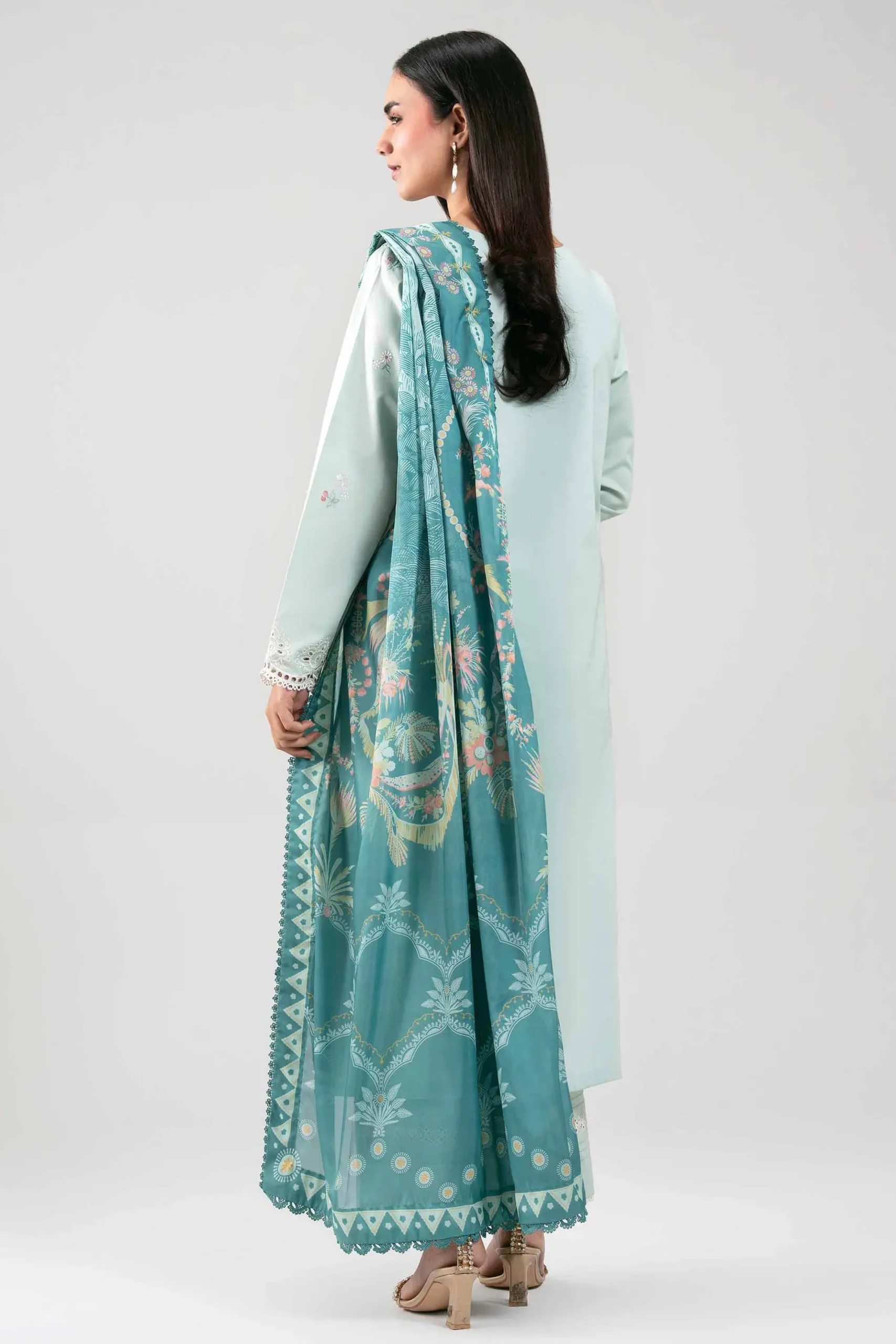 3 Piece - Digital Printed Embroidered Suit - 42601348