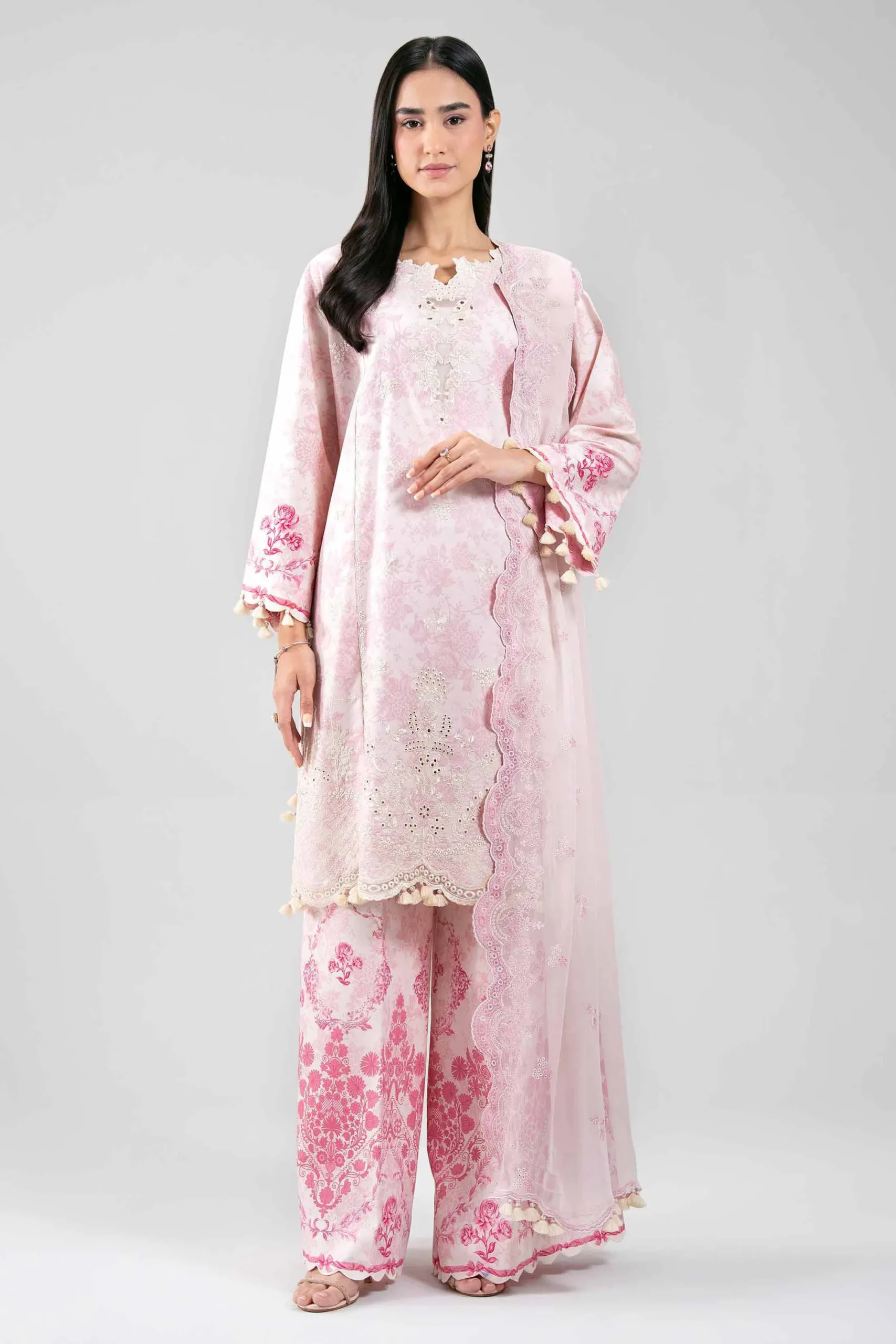 3 Piece - Digital Printed Embroidered Suit - 42601384