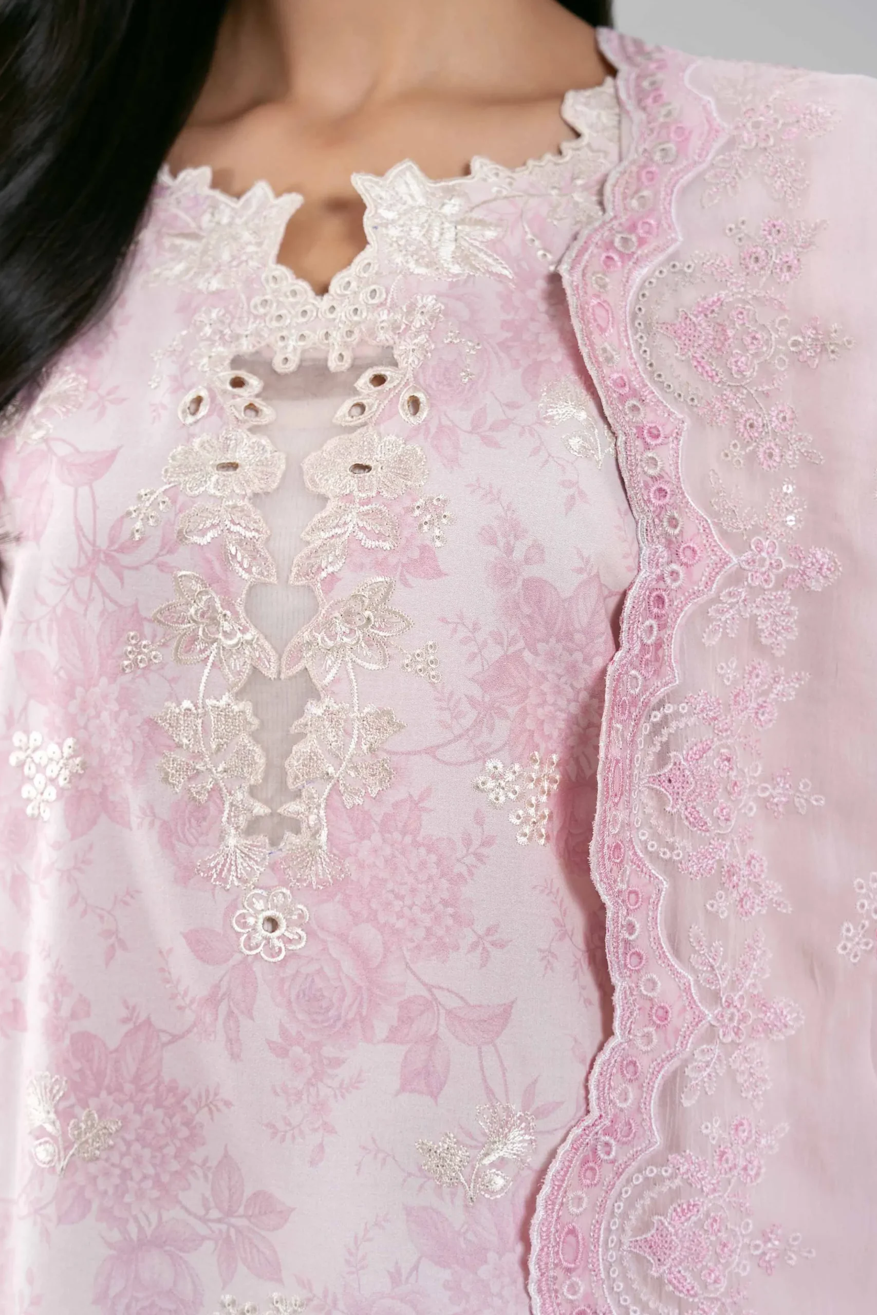 3 Piece - Digital Printed Embroidered Suit - 42601384