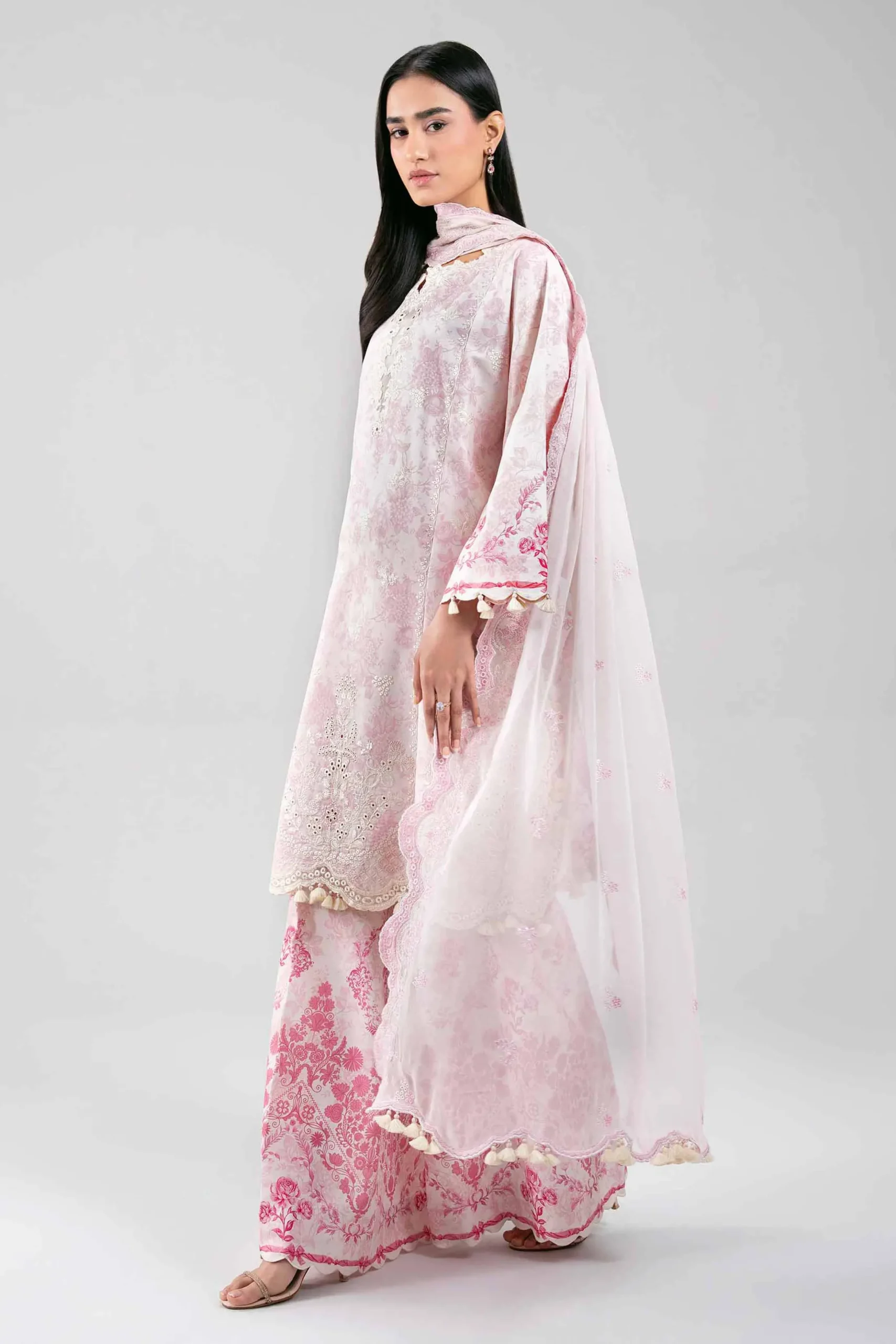 3 Piece - Digital Printed Embroidered Suit - 42601384