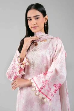 3 Piece - Digital Printed Embroidered Suit - 42601384