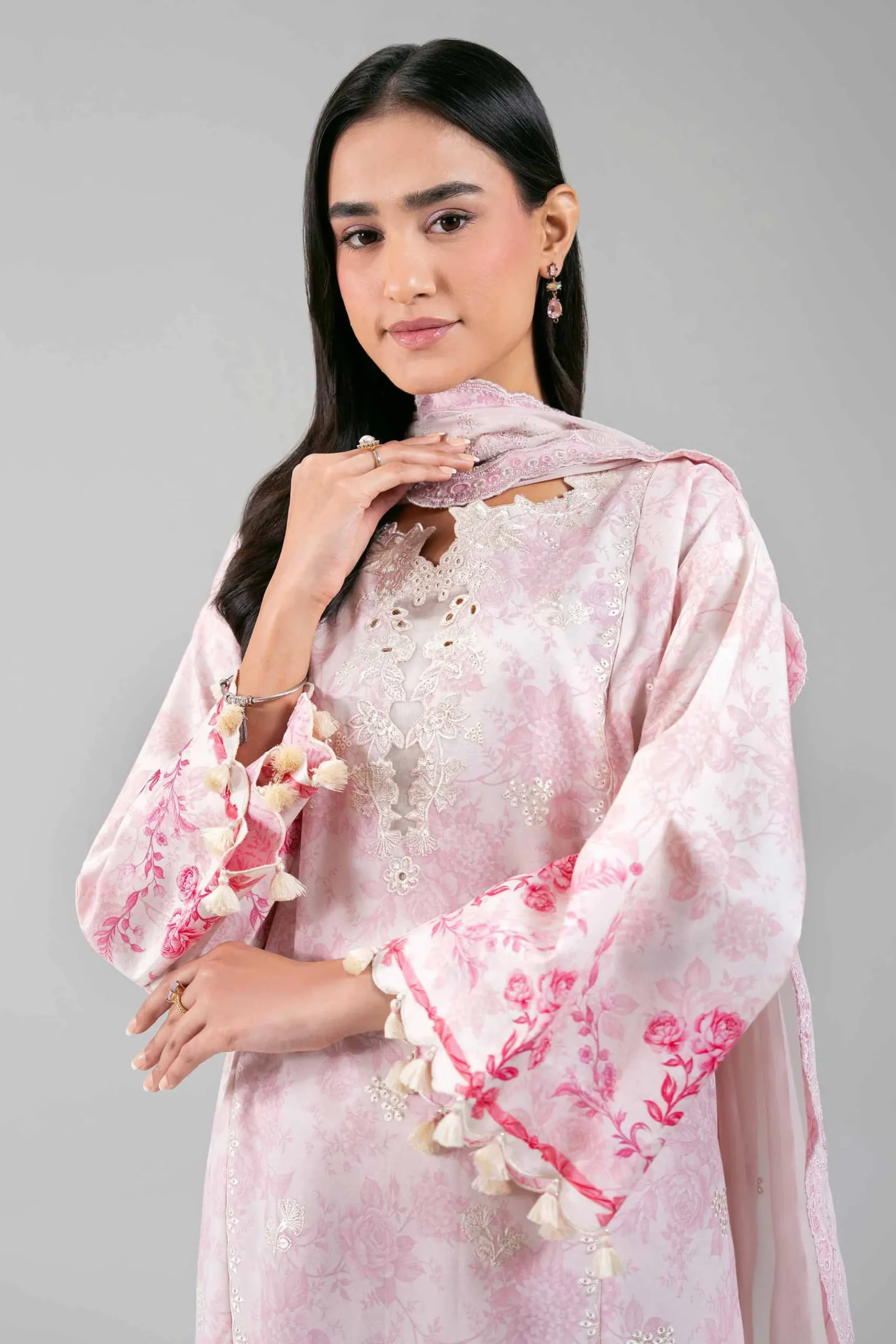 3 Piece - Digital Printed Embroidered Suit - 42601384