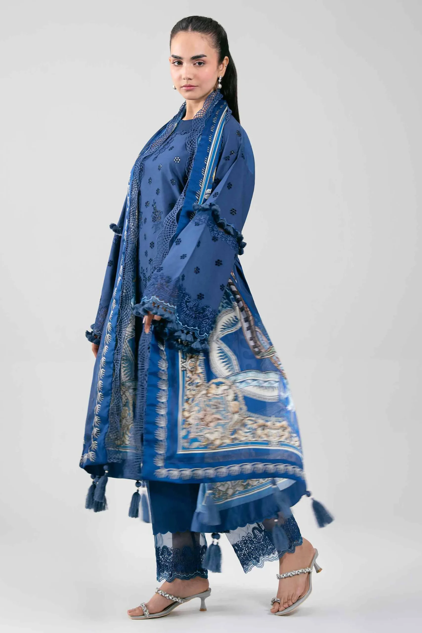3 Piece - Digital Printed Embroidered Suit - 42601353