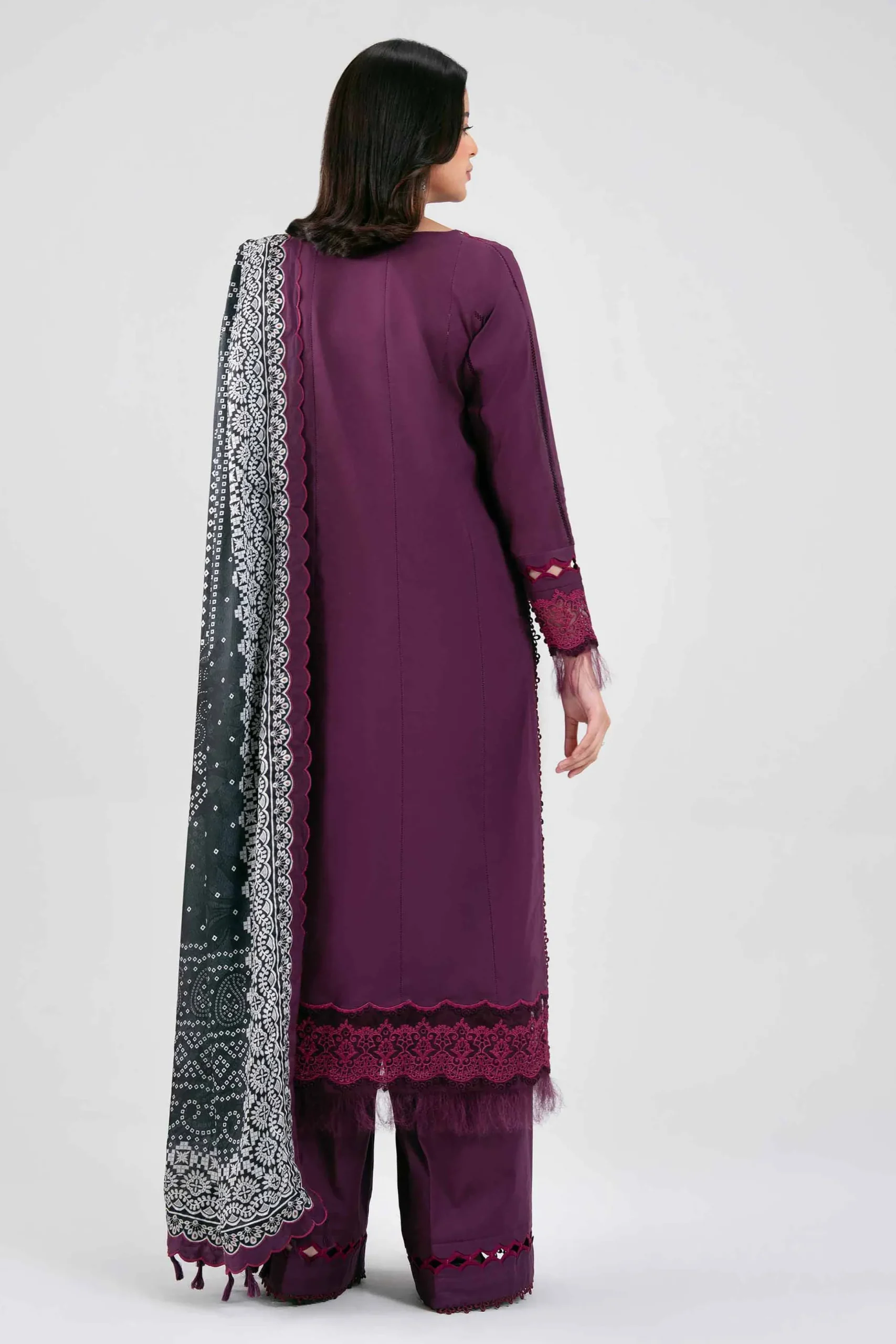3 Piece - Digital Printed Embroidered Suit - 42601345