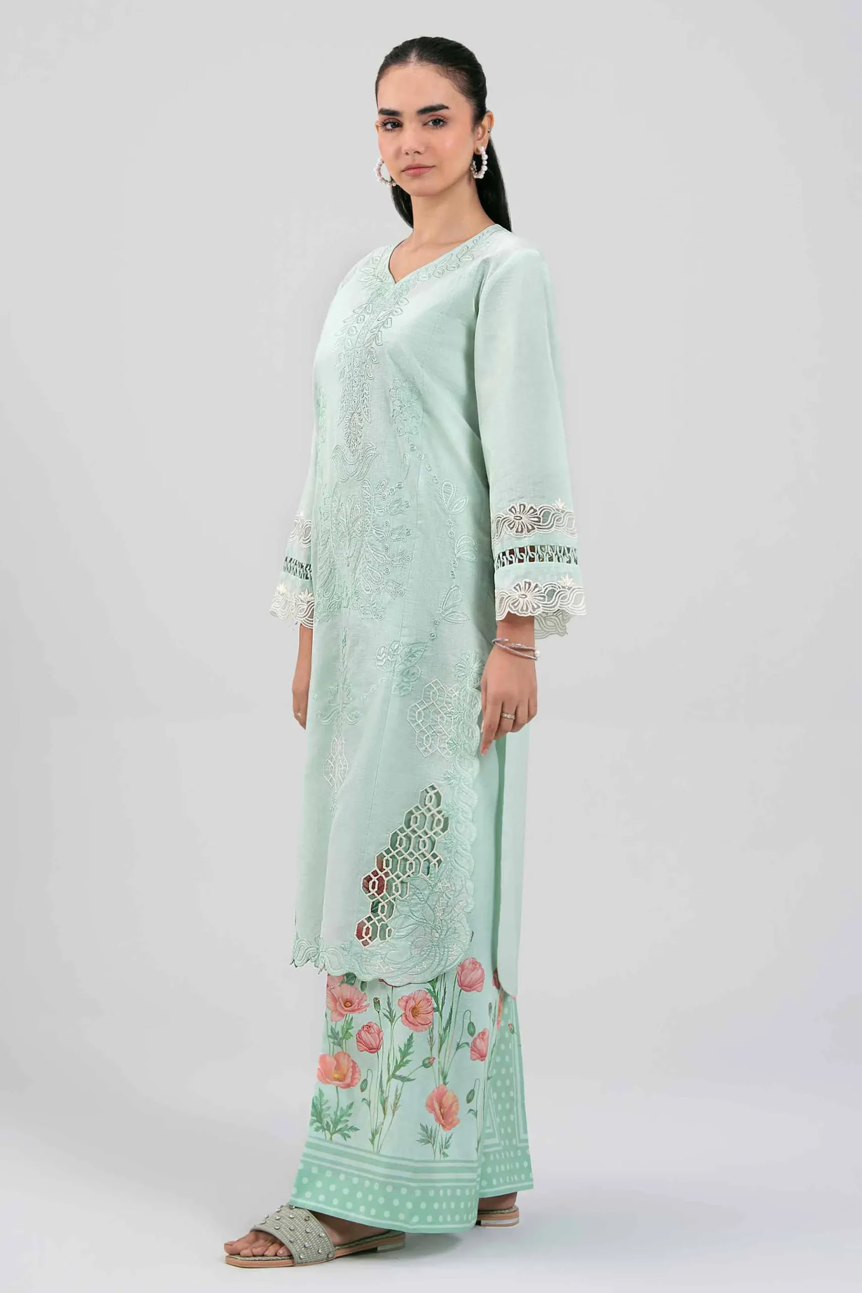 2 Piece - Digital Printed Embroidered Suit - 42601414