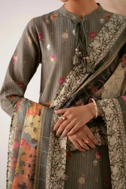 3 Piece - Digital Printed Embroidered Suit - 42502611