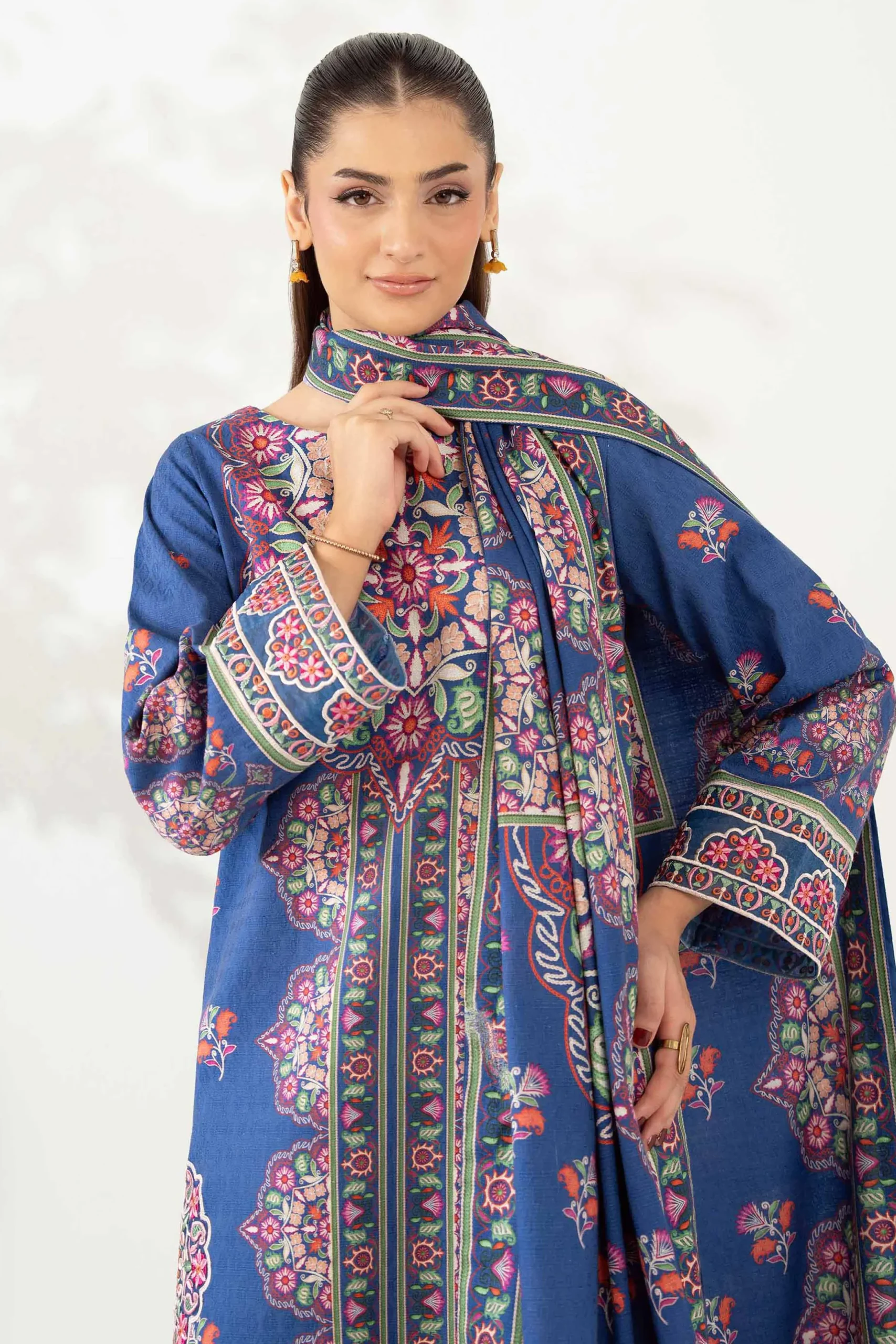 3 Piece - Digital Printed Embroidered Suit - 42502641
