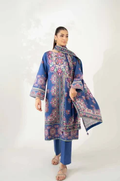 3 Piece - Digital Printed Embroidered Suit - 42502641