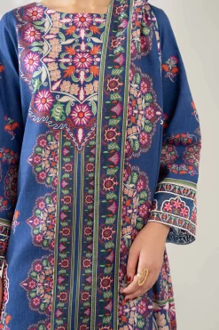 3 Piece - Digital Printed Embroidered Suit - 42502641