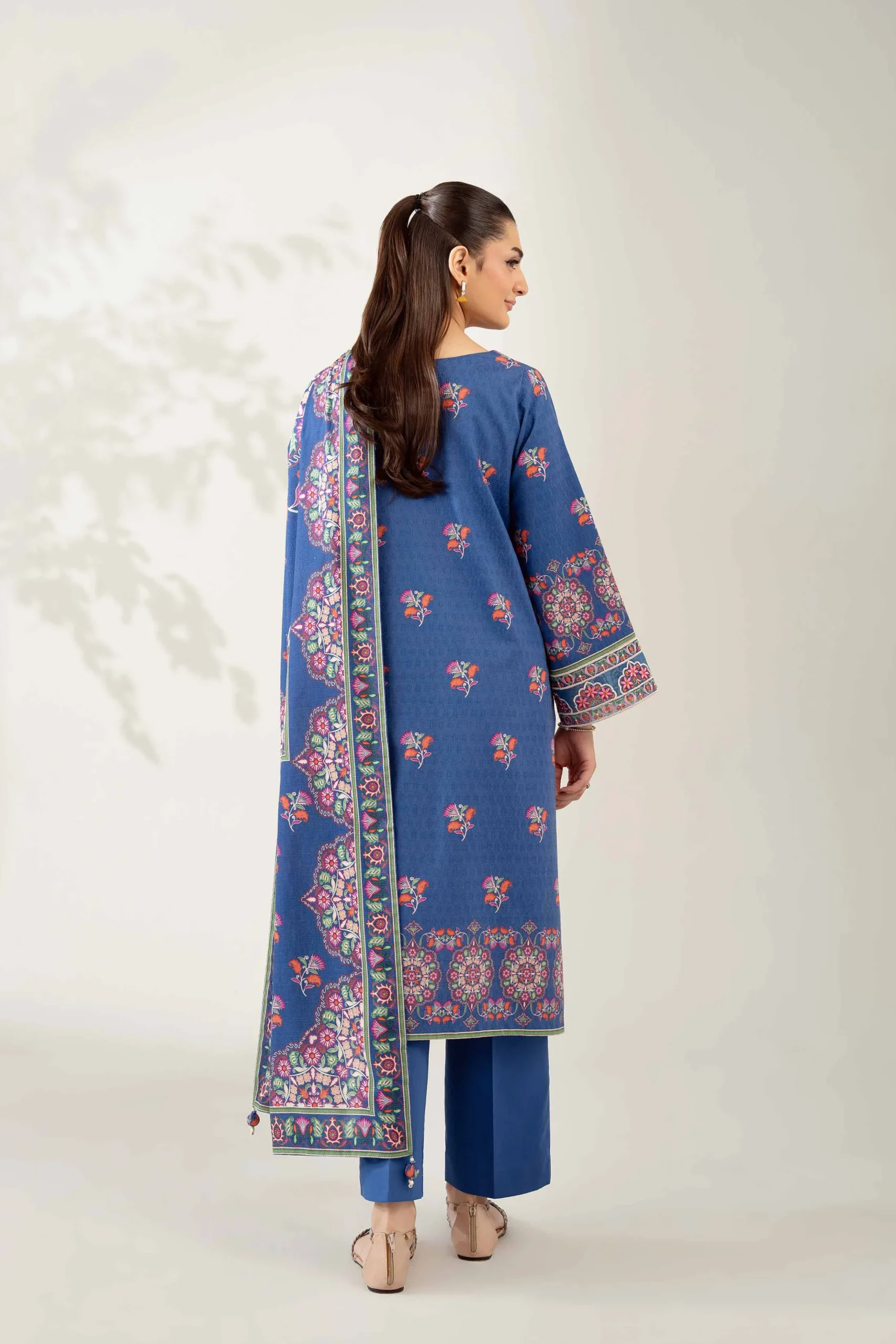 3 Piece - Digital Printed Embroidered Suit - 42502641