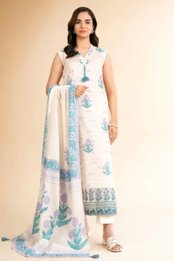 3 Piece - Digital Printed Embroidered Suit - 42501638
