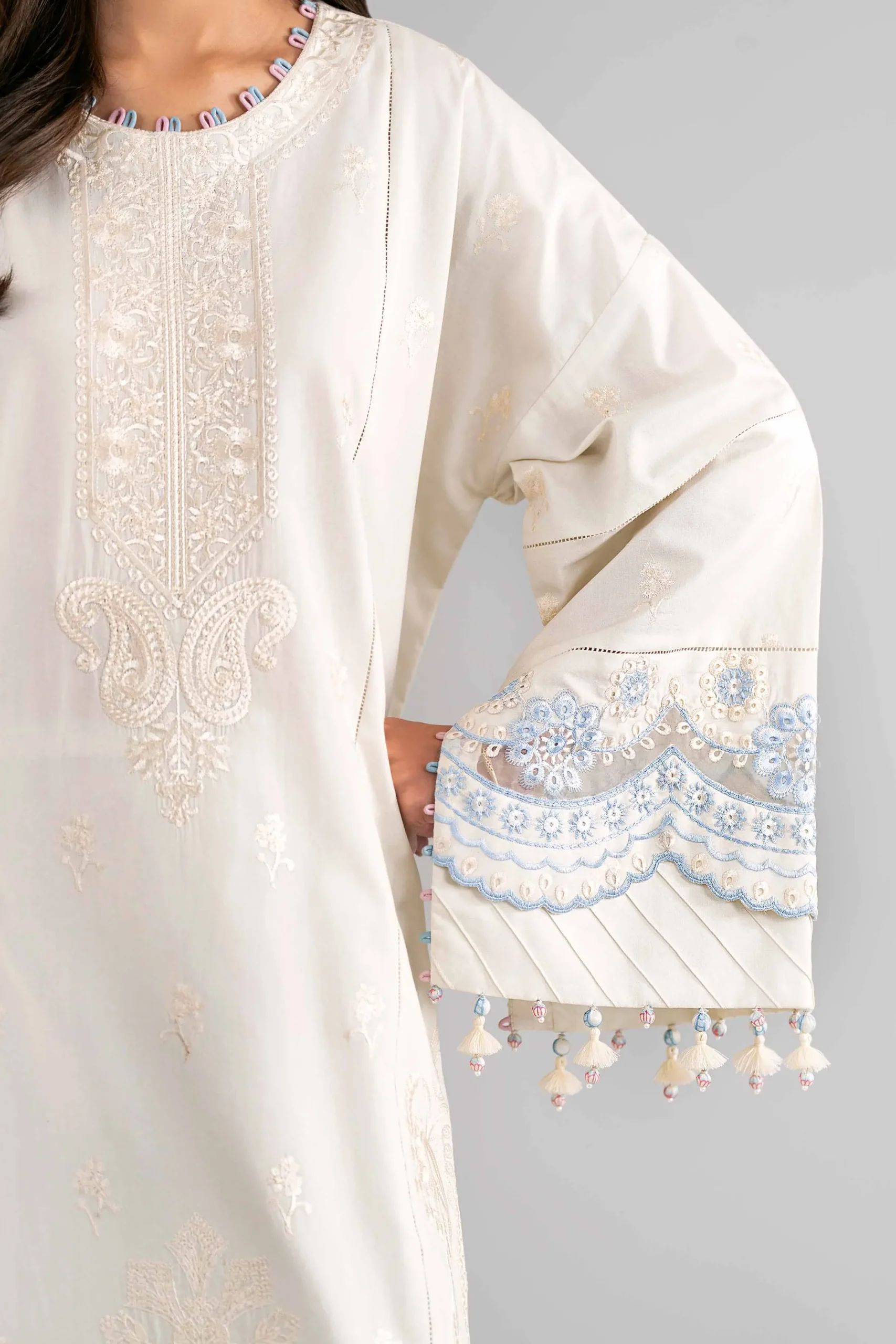 3 Piece - Digital Printed Embroidered Suit - 42601735