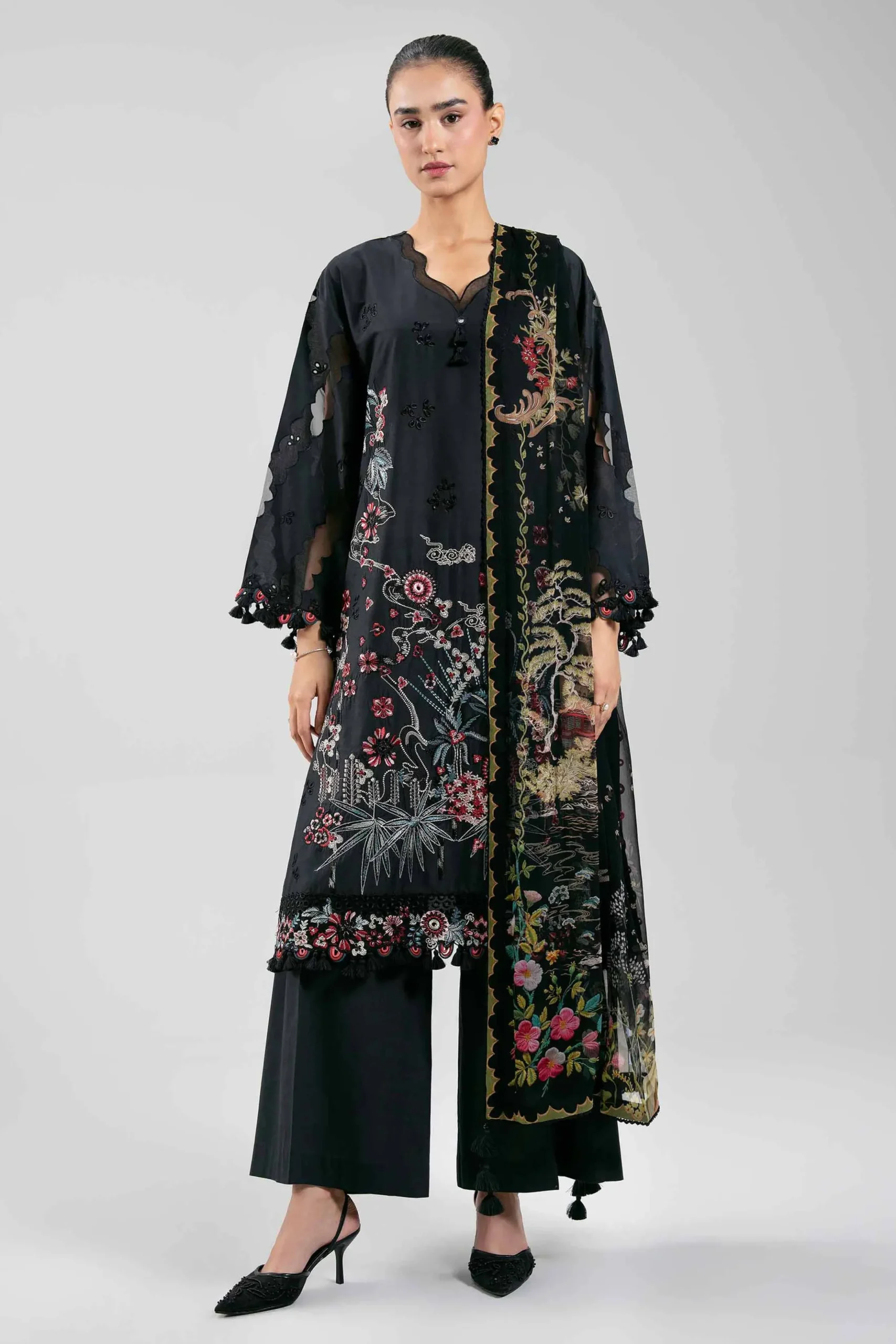 3 Piece - Digital Printed Embroidered Suit - 42601304