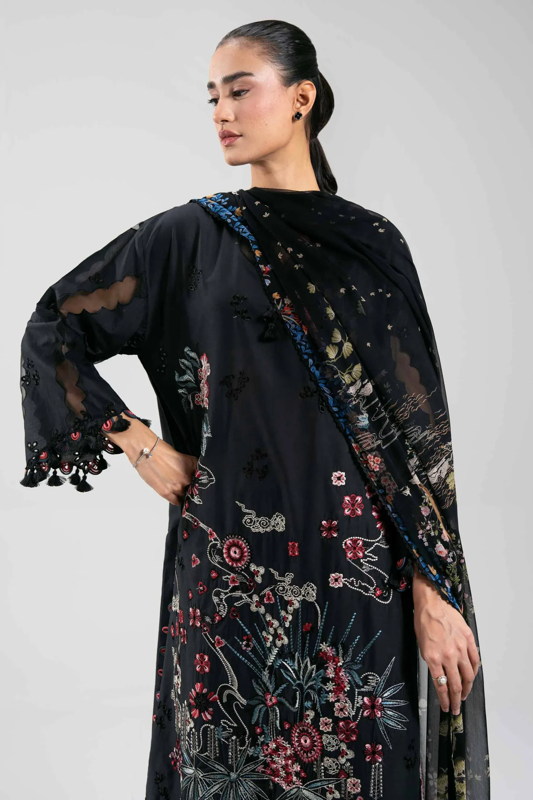 3 Piece - Digital Printed Embroidered Suit - 42601304
