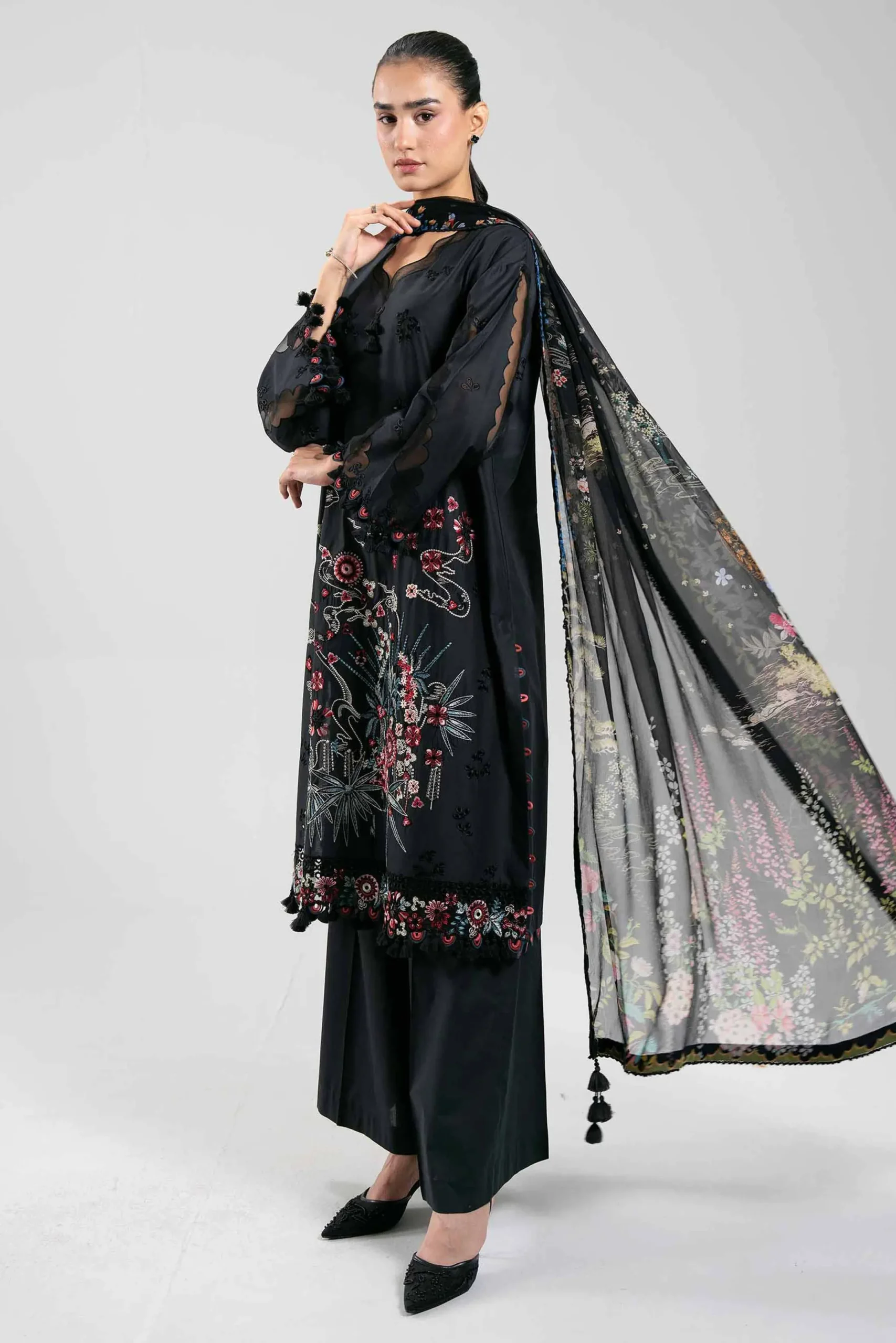 3 Piece - Digital Printed Embroidered Suit - 42601304