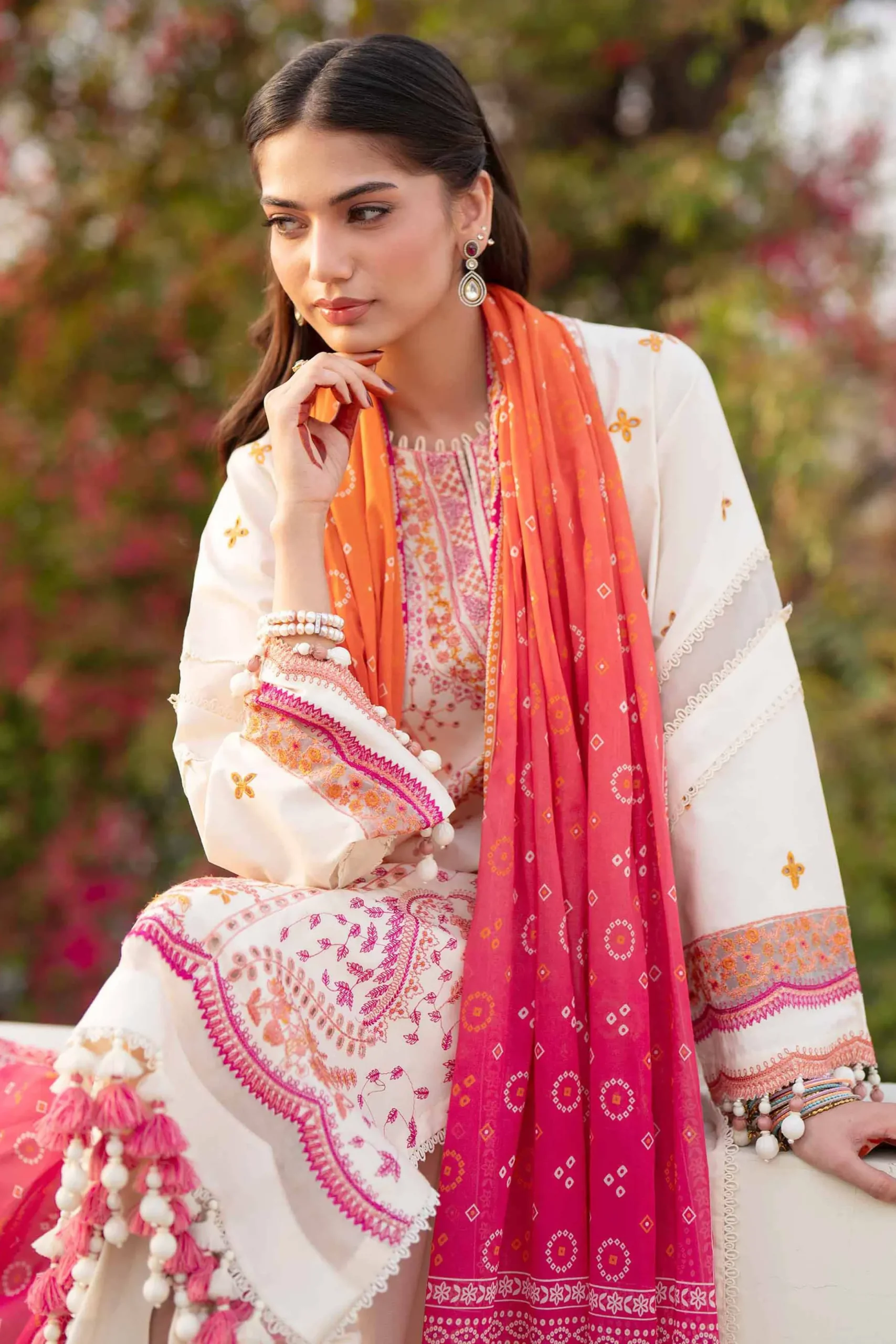 3 Piece - Digital Printed Embroidered Suit - 42601738