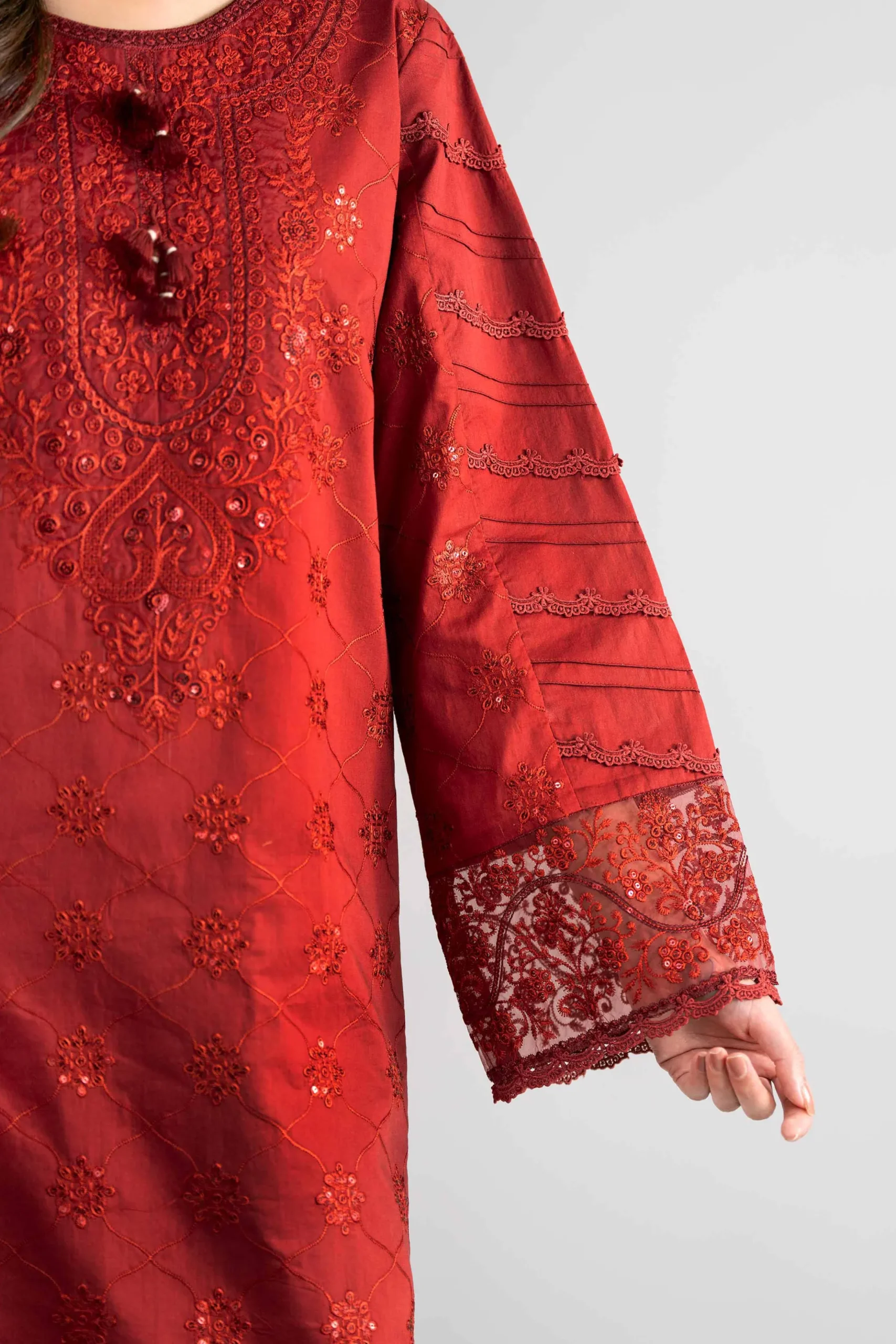 3 Piece - Digital Printed Embroidered Suit - 42601736