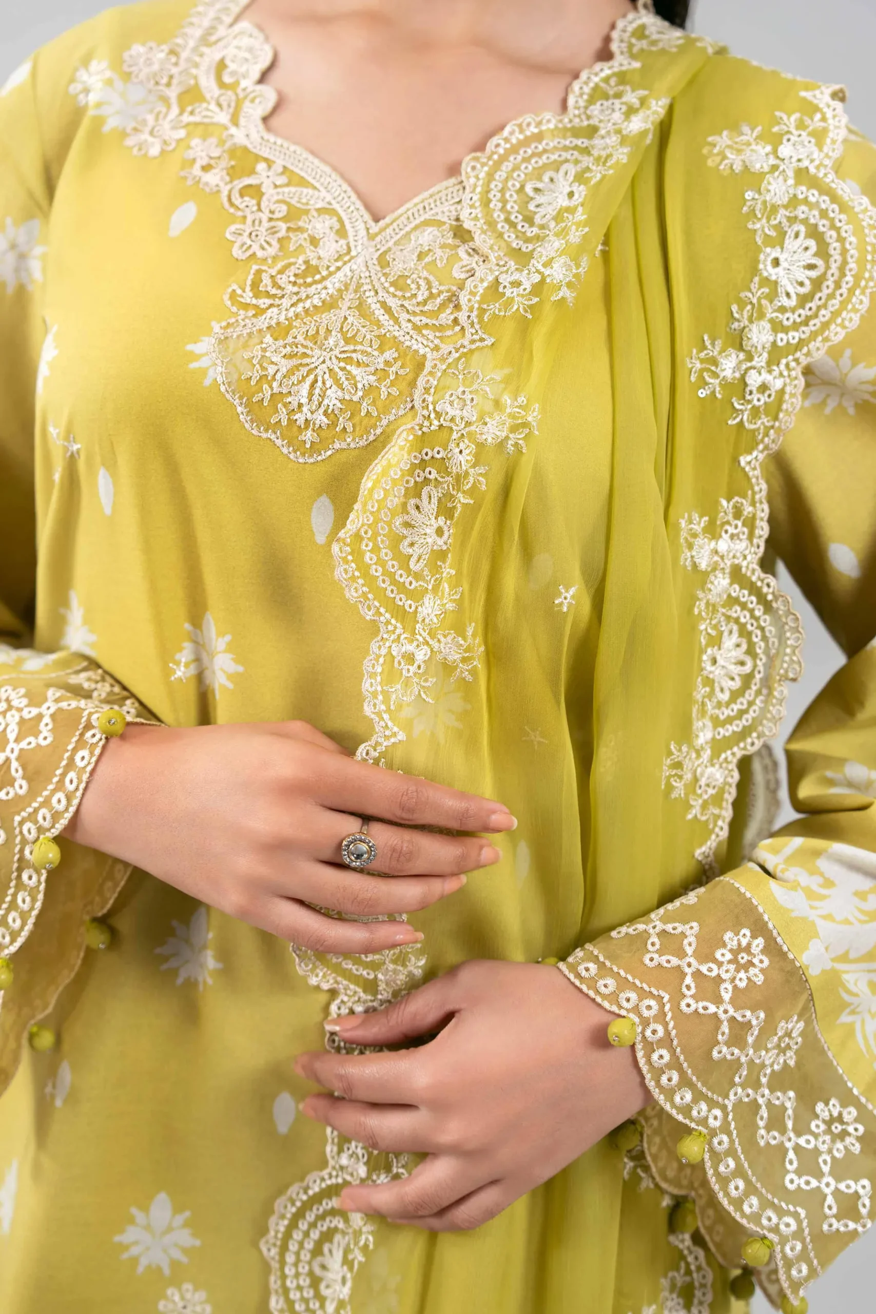 3 Piece - Digital Printed Embroidered Suit - 42601386
