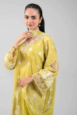 3 Piece - Digital Printed Embroidered Suit - 42601386