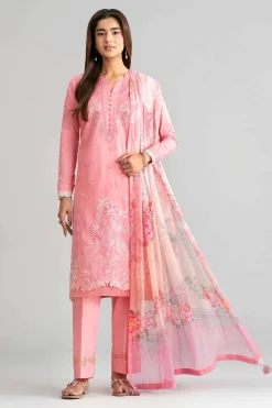 3 Piece - Digital Printed Embroidered Suit - 42601551