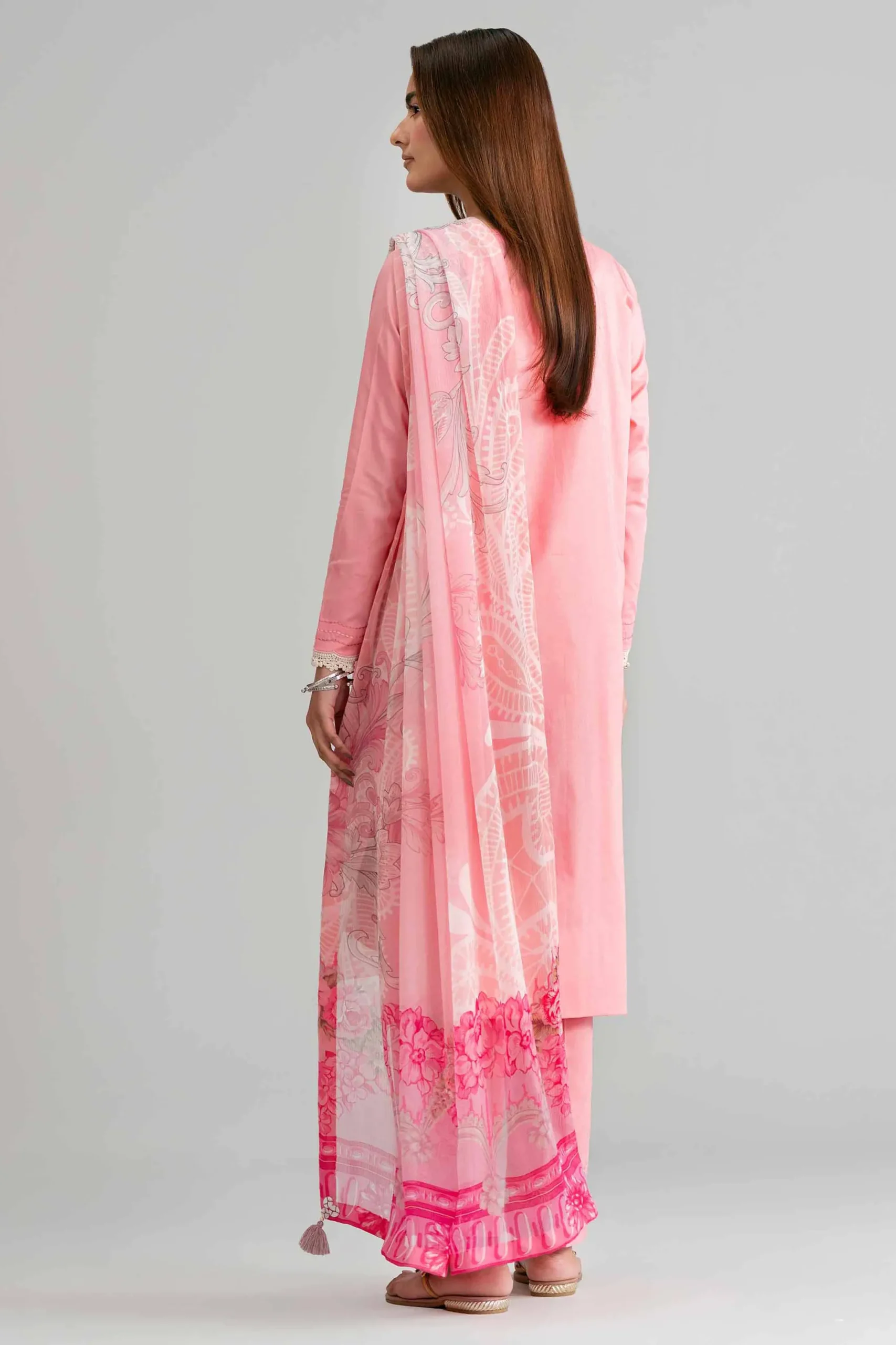 3 Piece - Digital Printed Embroidered Suit - 42601551