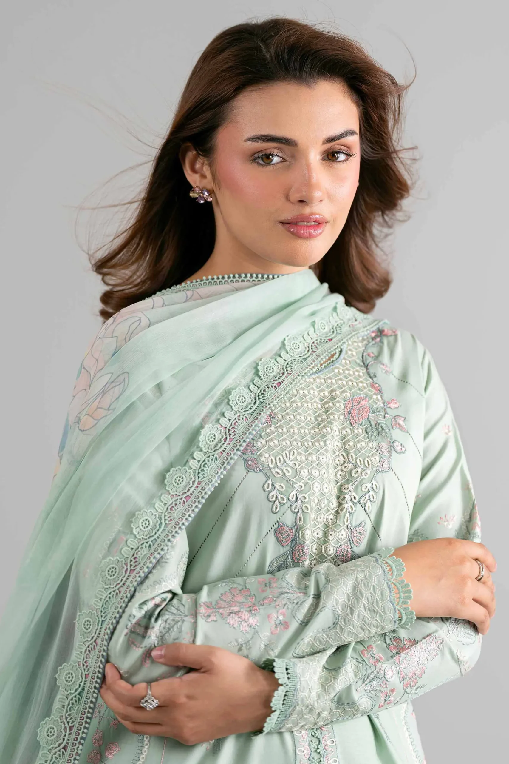 3 Piece - Digital Printed Embroidered Suit - 42601699