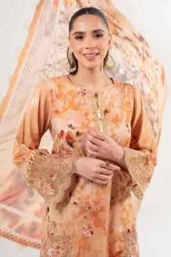 3 Piece - Digital Printed Embroidered Suit - 42502140